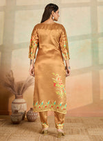 Thumbnail for Prazu Fashion Mustard Printed Cotton Reyon Kurta Pant Set - Distacart