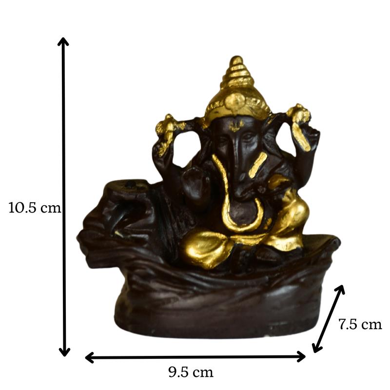 Golden Ganesh Resin Tabletop Decor by Sowpeace / Unique Home Showpiece