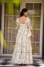 Thumbnail for Rivasha fashion Women Rayon Floral Printed Anarkali Gown - Off White