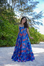 Thumbnail for Rivasha fashion Women Rayon Floral Printed Anarkali Gown - Blue