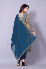 Thumbnail for Rivasha Fashion Women Fendi Silk Kurti With Dupatta - Golden