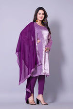 Thumbnail for Rivasha Fashion Women Fendi Silk Kurti With Dupatta - Lavender