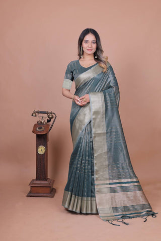 Rivasha Fashion Women Embroidery Sequence Work With Jacquard Rich Pallu & Border Saree - MultiColor