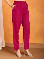 Thumbnail for Rivasha Fashion Women Vichitra With Multi Sequence Work Kurti With Dupatta And Pant - Pink