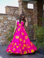 Thumbnail for Rivasha Fashion Women Rayon Floral Print Anarkali Gown - MultiColor