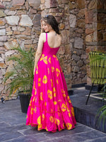 Thumbnail for Rivasha Fashion Women Rayon Floral Print Anarkali Gown - MultiColor