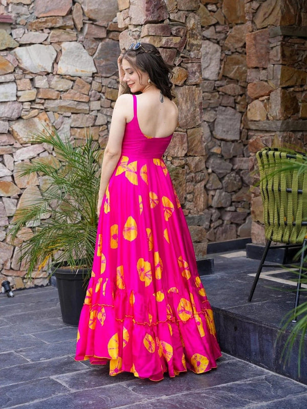 Rivasha Fashion Women Rayon Floral Print Anarkali Gown - MultiColor