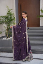 Thumbnail for Rivasha Fashion Women Heavy Diamond Silk Anarkali Gown With Dupatta - Blue