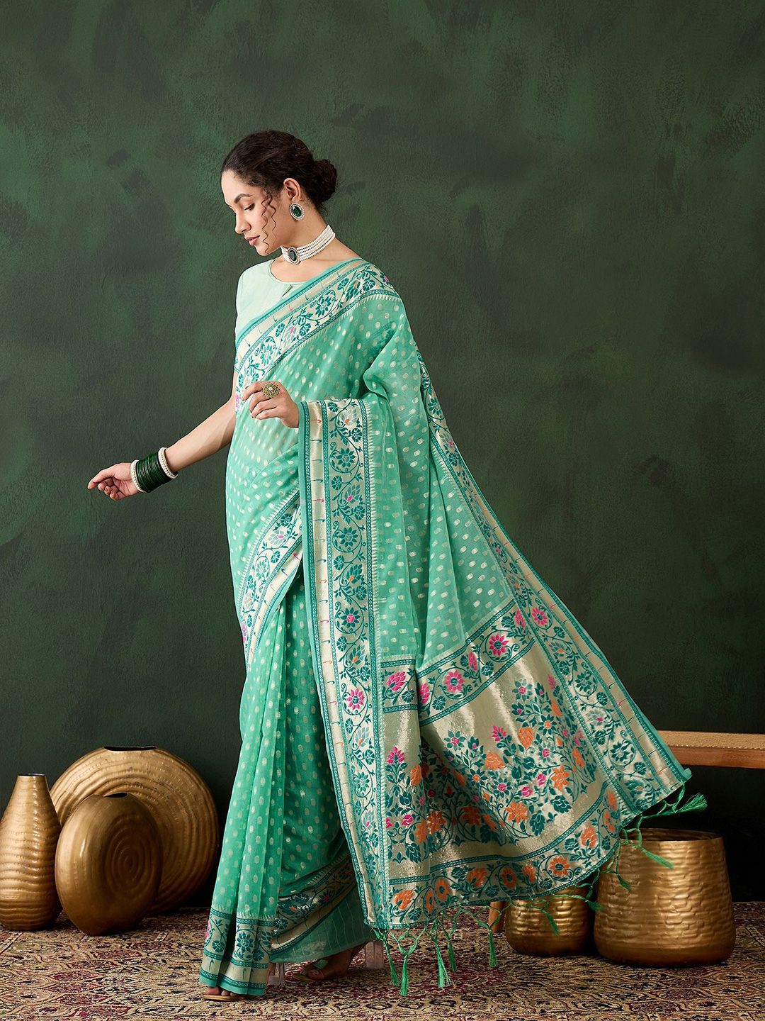 Mitera Woven Design Zari Saree - Distacart