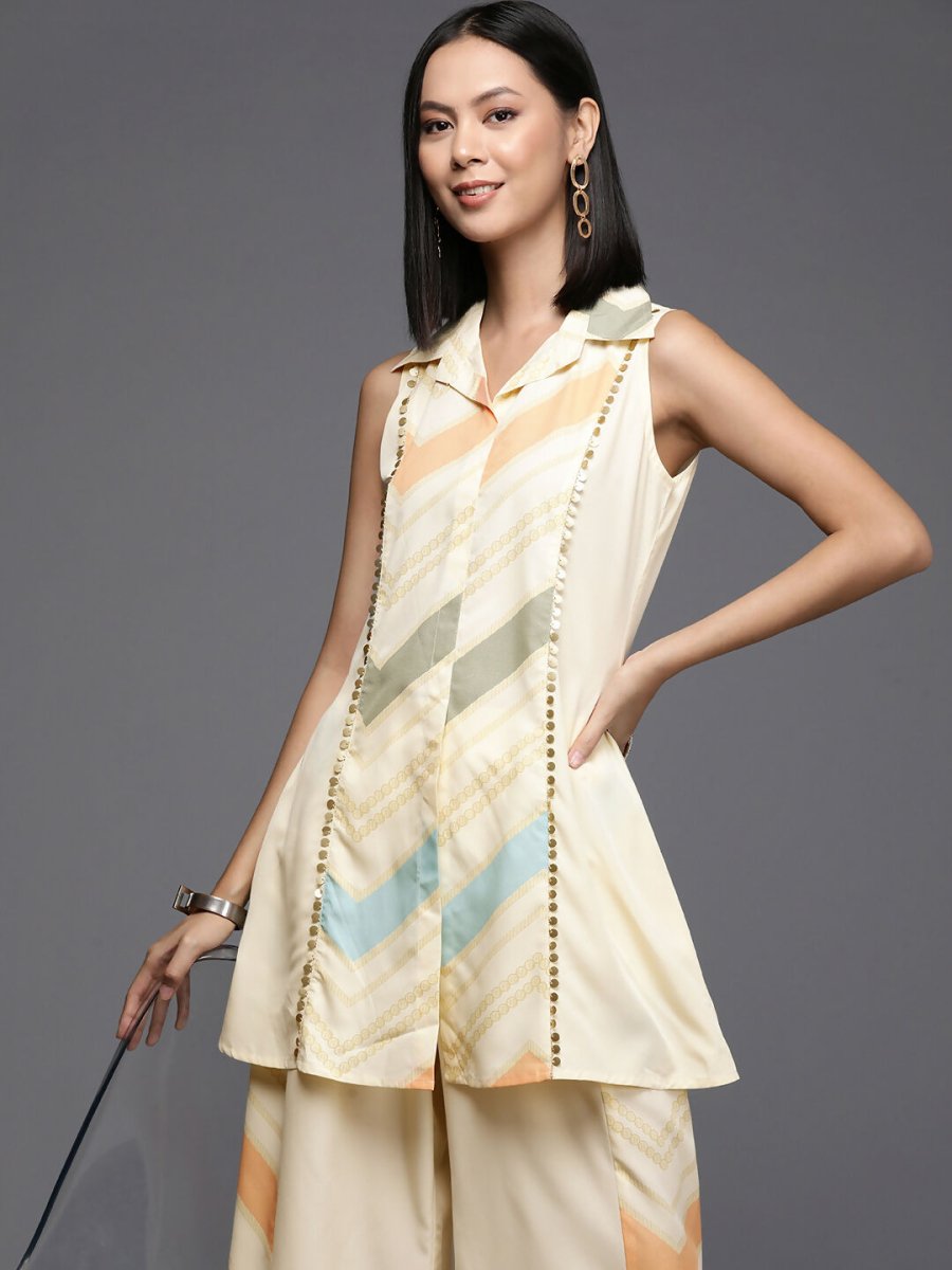 Ahalyaa Women's Traditional Wear Co-ods - Off-white - Distacart