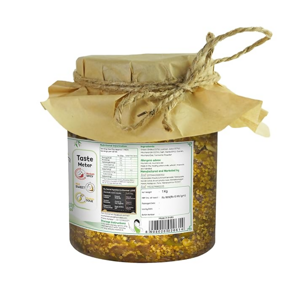 FarmDidi Spicy Green Chilli Pickle - Spicy - Distacart