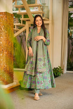 Thumbnail for Aayaa Designer Cotton Silk Suit - Light Green - Dista