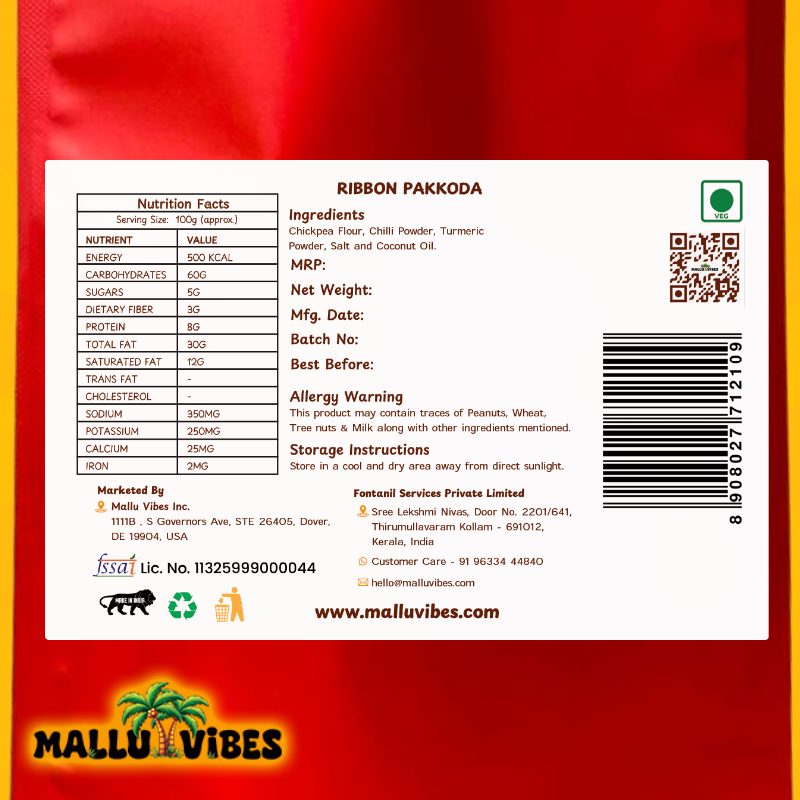 Mallu Vibes Ribbon Pakkoda