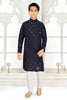 Neera Trendz Blue Cotton Blend Mirror Work Kid's Kurta With Pyjama - Distacart