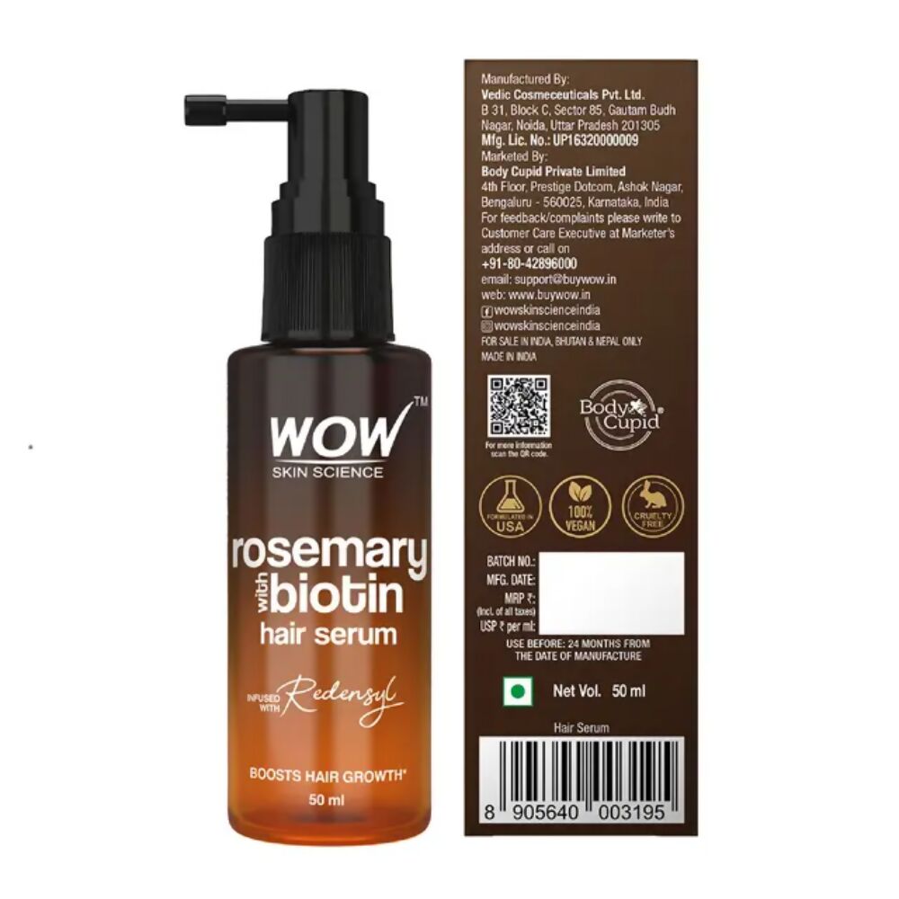 Wow Life Science Rosemary With Biotin Hair Serum - Distacart