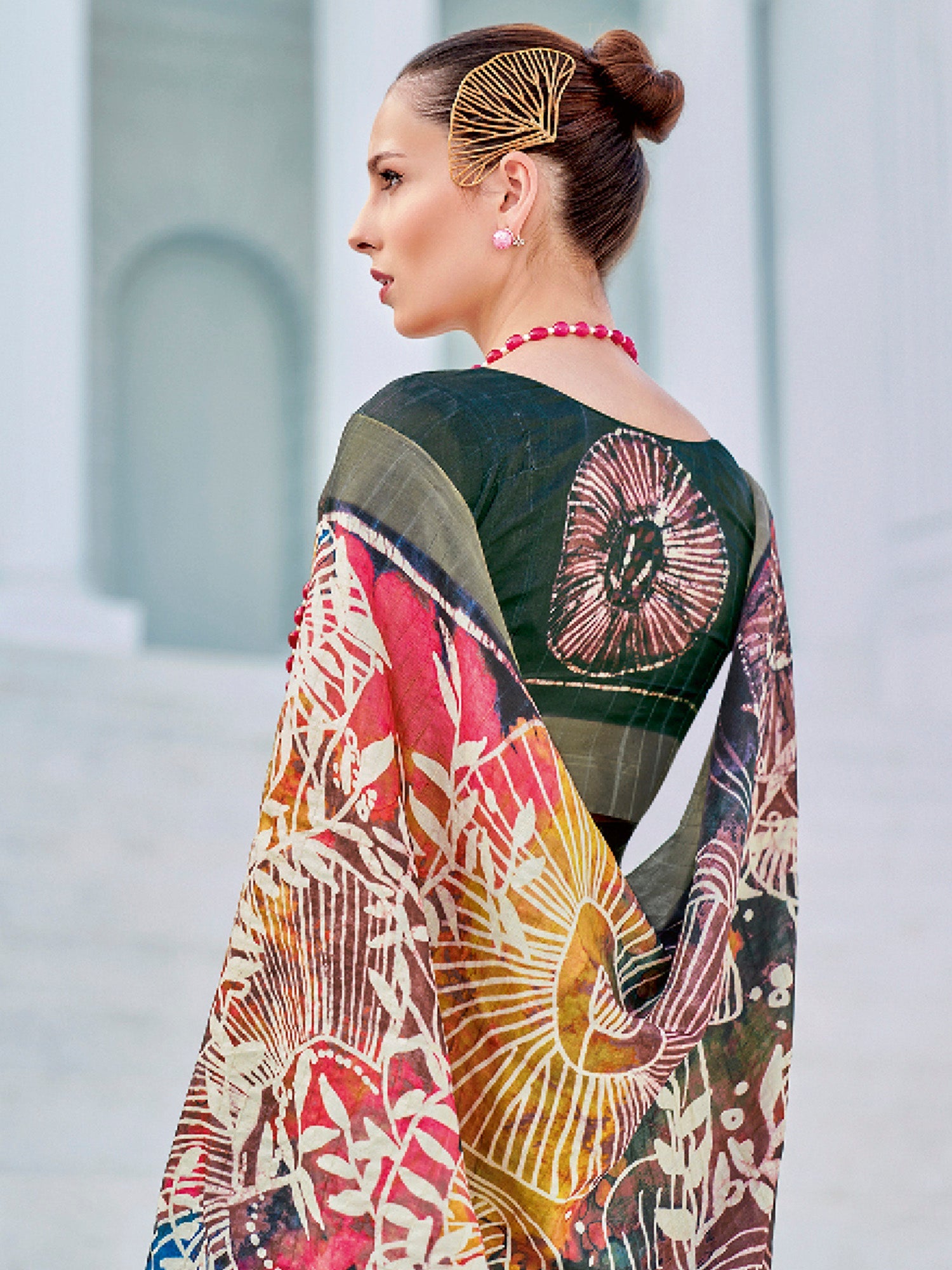 NOZ2TOZ Women's Cotton Blend Multi Color Printed Designer Saree With Blouse Piece - Distacart