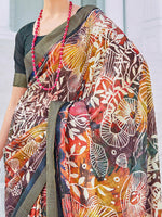 Thumbnail for NOZ2TOZ Women's Cotton Blend Multi Color Printed Designer Saree With Blouse Piece - Distacart