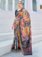 Thumbnail for NOZ2TOZ Women's Cotton Blend Multi Color Printed Designer Saree With Blouse Piece - Distacart