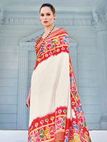 Thumbnail for NOZ2TOZ Women's Cotton Blend White Printed Designer Saree With Blouse Piece - Distacart