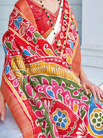 Thumbnail for NOZ2TOZ Women's Cotton Blend White Printed Designer Saree With Blouse Piece - Distacart