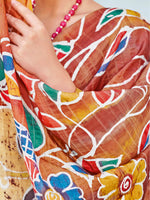 Thumbnail for NOZ2TOZ Women's Cotton Blend Orange Printed Designer Saree With Blouse Piece - Distacart
