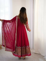 Thumbnail for Teeya Creation Rani Color Heavy Georgette Wedding Wear Embroidery Work Long Gown