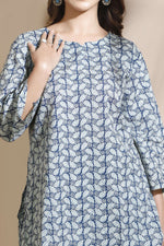 Thumbnail for Breathables Abstract Cotton Co-Ord Set – Blue - Dista