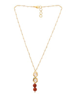 Thumbnail for Ruby Raang Red Jasper Kundan Necklace