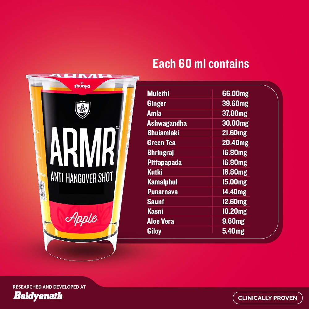 ARMR Anti Hangover Shot Apple ingredients