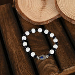 Thumbnail for NVR Women & Men Black & White Evil Eye Elasticated Rakhi With Roli Chawal - Distacart