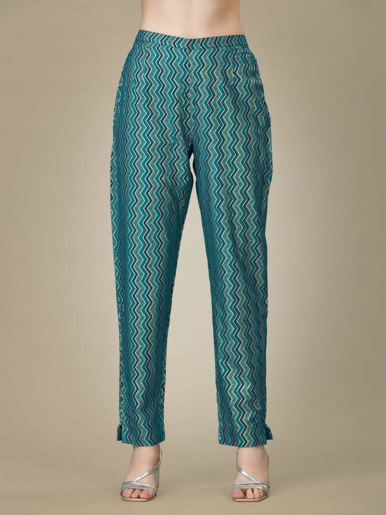 Aastha Fashion Women's Rama Rayon Embroidered Kurta Pant Set - Distacart