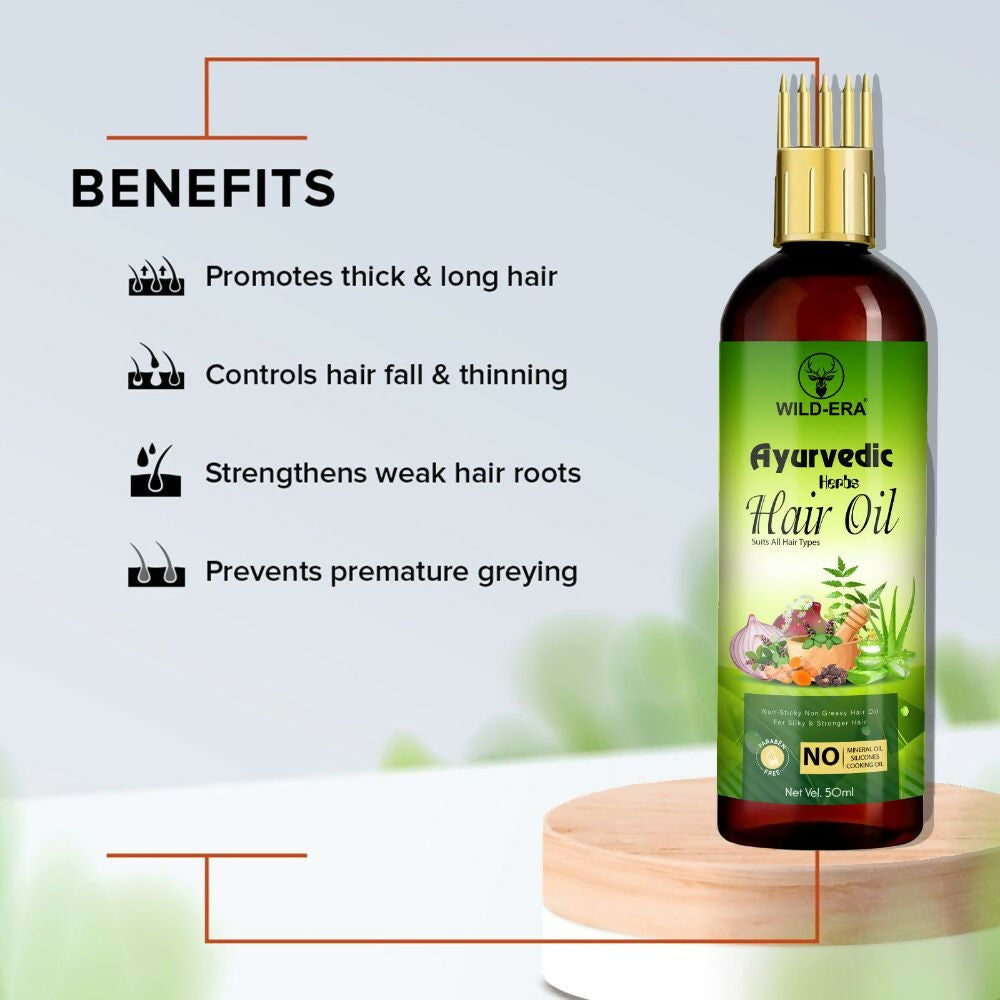 Wildera Bringha Ayurvedic Hair Oil, Hair Fall Control and Hair Growth with Bringharaj Oil - Distacart