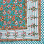 Thumbnail for Rudra Bazaar Turquoise Blue 210 TC Cotton Double King Bedsheet With 2 Pillow Covers