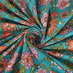 Thumbnail for Rudra Bazaar Turquoise Blue 210 TC Cotton Double King Bedsheet With 2 Pillow Covers