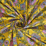 Thumbnail for Rudra Bazaar Yellow 210 TC Cotton Double King Bedsheet With 2 Pillow Covers