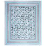 Thumbnail for Rudra Bazaar Blue 210 TC Cotton Double King Bedsheet With 2 Pillow Covers