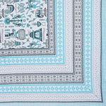 Thumbnail for Rudra Bazaar Blue 210 TC Cotton Double King Bedsheet With 2 Pillow Covers