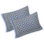 Thumbnail for Rudra Bazaar Blue 210 TC Cotton Double King Bedsheet With 2 Pillow Covers