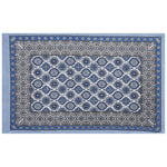 Thumbnail for Rudra Bazaar Blue 210 TC Cotton Double King Bedsheet With 2 Pillow Covers