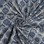 Thumbnail for Rudra Bazaar Blue 210 TC Cotton Double King Bedsheet With 2 Pillow Covers
