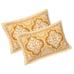 Thumbnail for Rudra Bazaar Gold 210 TC Cotton Double King Bedsheet With 2 Pillow Covers