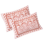 Thumbnail for Rudra Bazaar Peach 210 TC Cotton Double King Bedsheet With 2 Pillow Covers