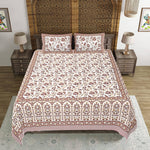 Thumbnail for Rudra Bazaar Brown 210 TC Cotton Double King Bedsheet With 2 Pillow Covers