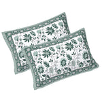Thumbnail for Rudra Bazaar Sea Green 210 TC Cotton Double King Bedsheet With 2 Pillow Covers