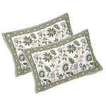 Thumbnail for Rudra Bazaar Green 210 TC Cotton Double King Bedsheet With 2 Pillow Covers