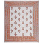 Thumbnail for Rudra Bazaar Orange 210 TC Cotton Double King Bedsheet With 2 Pillow Covers