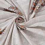 Thumbnail for Rudra Bazaar Orange 210 TC Cotton Double King Bedsheet With 2 Pillow Covers