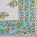Thumbnail for Rudra Bazaar Green 210 TC Cotton Double King Bedsheet With 2 Pillow Covers