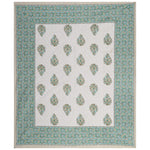 Thumbnail for Rudra Bazaar Green 210 TC Cotton Double King Bedsheet With 2 Pillow Covers