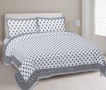 Thumbnail for Rudra Bazaar Grey 210 TC Cotton Double King Bedsheet With 2 Pillow Covers